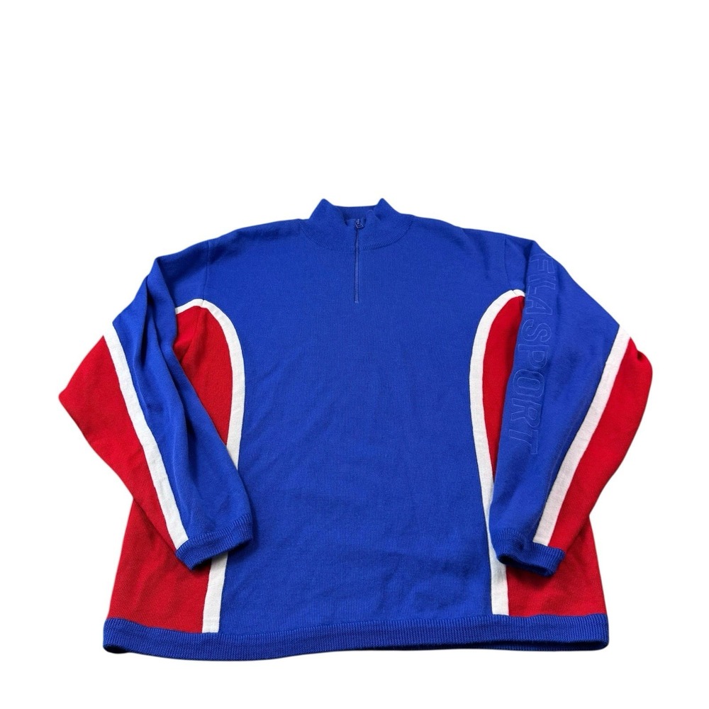 Fila‎ Sport Red White Blue Wool Blend Full Zip VTG Sweater Size XL